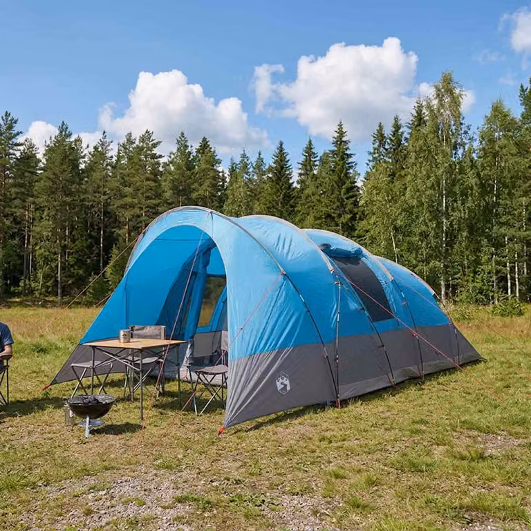Tenda a tunnel vidaXL in poliestere, Blu, L: 560 cm, P: 395 cm, H: 212 cm
