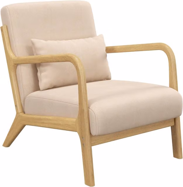 Poltrona relax ¨C zephmum ¨C tessuto velluto beige con cuscini