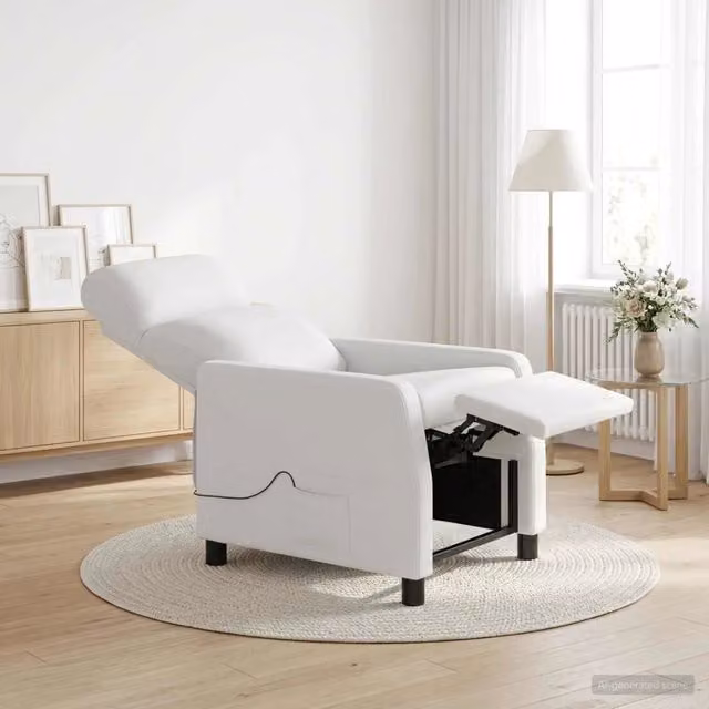 Divano Sedia-Poltrona Massaggiante Bianco Similpelle 834919
