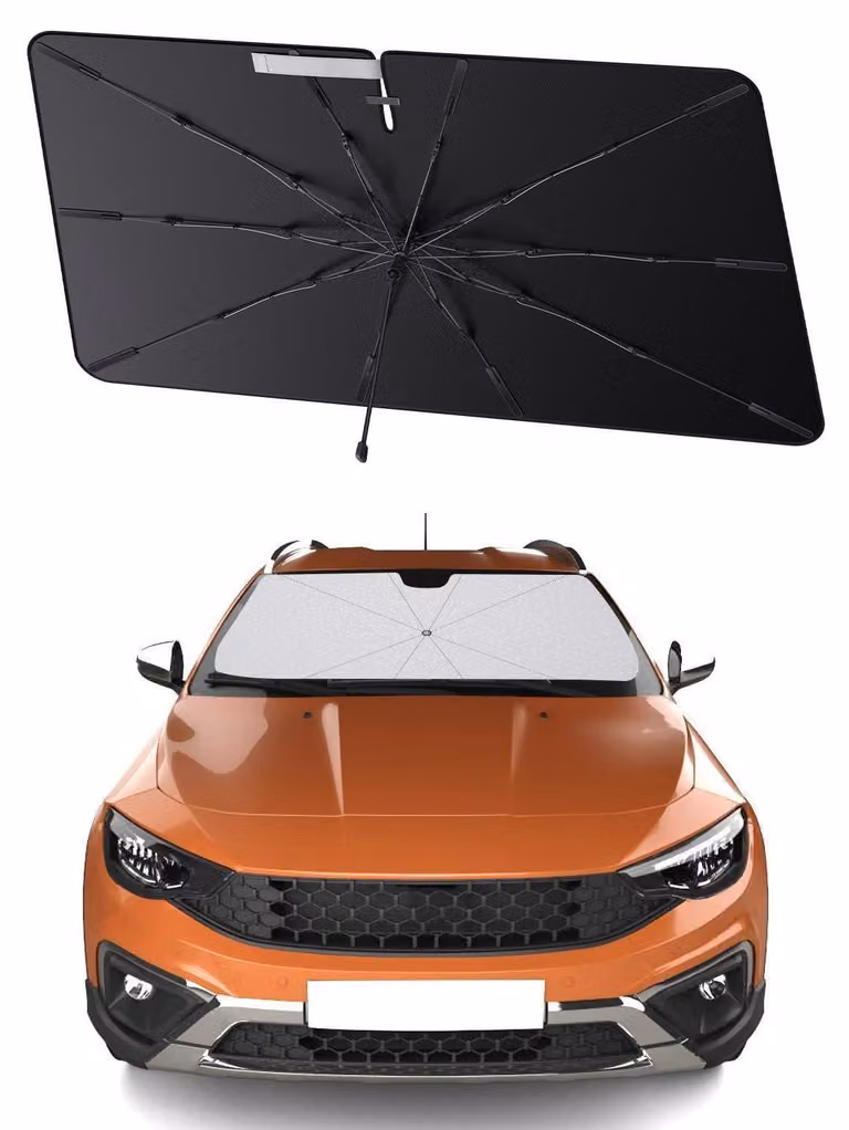 Parasole per auto, parabrezza, pieghevole, protezione UV, senza pieghe, compatibile con Fiat Tipo Cross dal 2016 al 2025