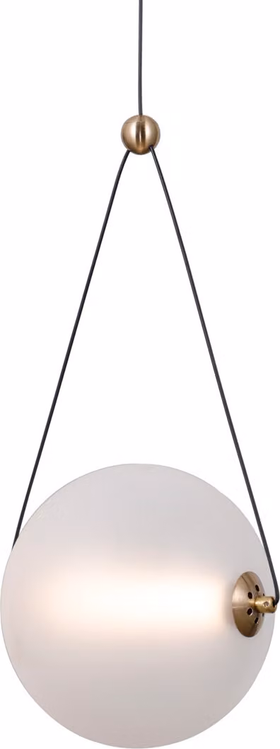 Lampada a sospensione moderna per cucina soggiorno sfera in vetro opalino oro colore caldo LED 9W RASTIA Italux