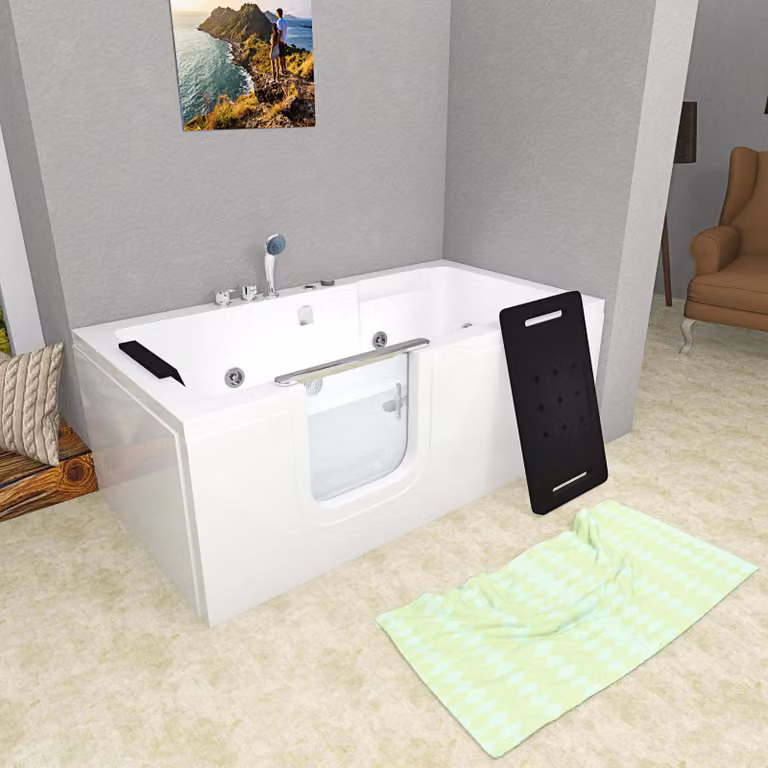 Vasca idromassaggio per anziani con porta S15WP-EH-L 160x85 cm, miscelatore monocomando