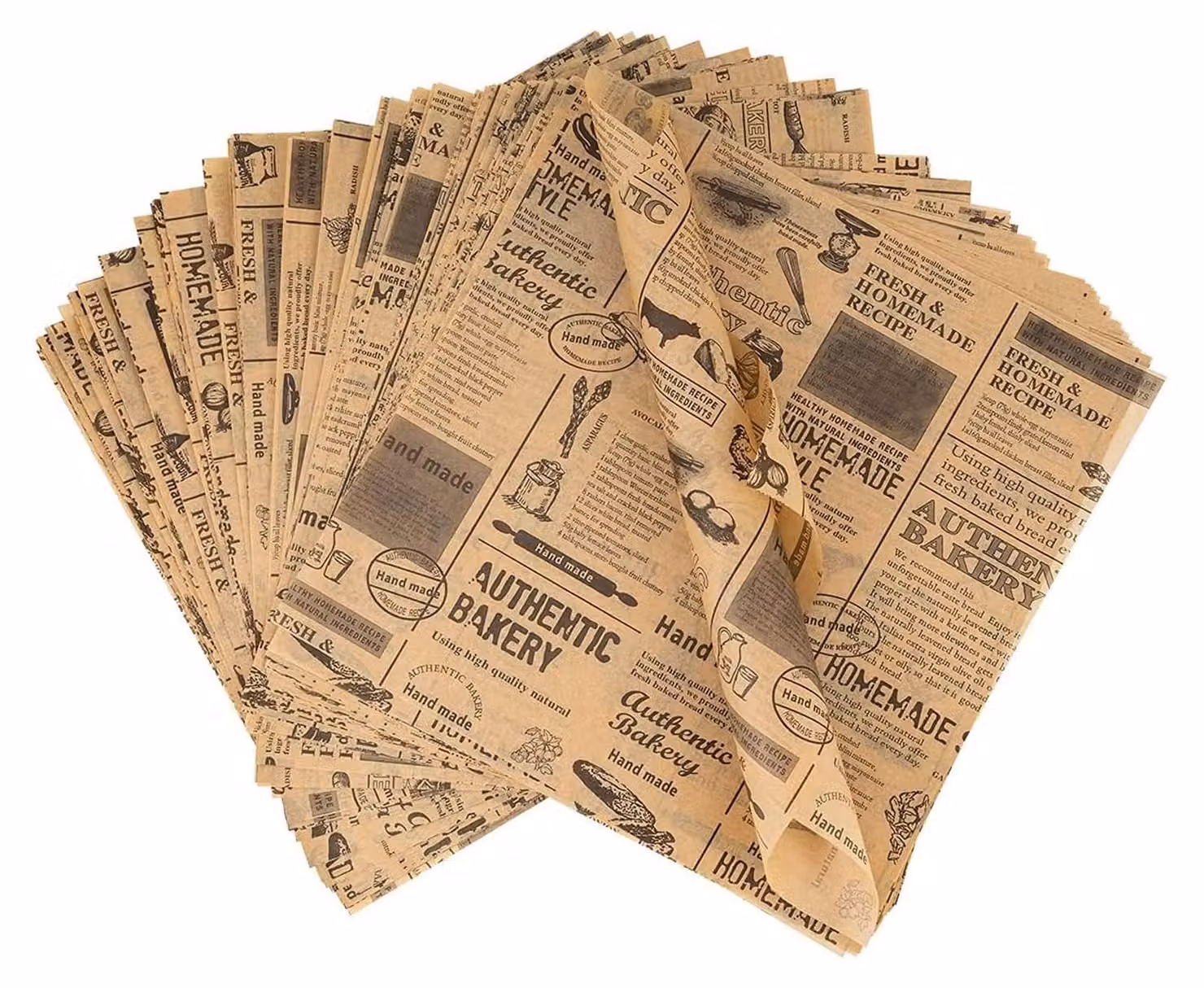 100 fogli di carta, ad alta densità, resistenti all'olio, dimensioni 22x22 cm, adatti al contatto con gli alimenti