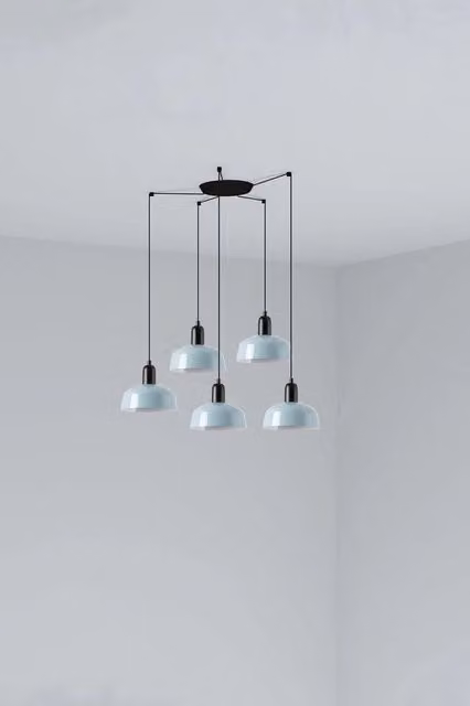 TATAWIN S metallo 5L Lampada a sospensione blu grigiastro