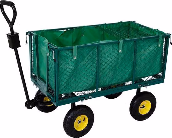 Carrello pieghevole Famanu con pneumatici ad aria - Elevata capacità di carico di 550 kg, tetto lavabile e vano portaoggetti