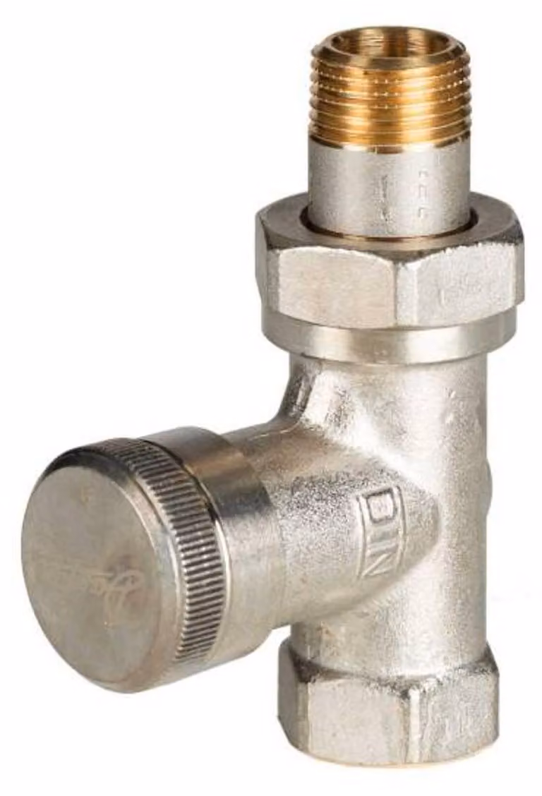 Danfoss raccordo a vite di ritorno RLV 10 R 3/8, passaggio, nichelato