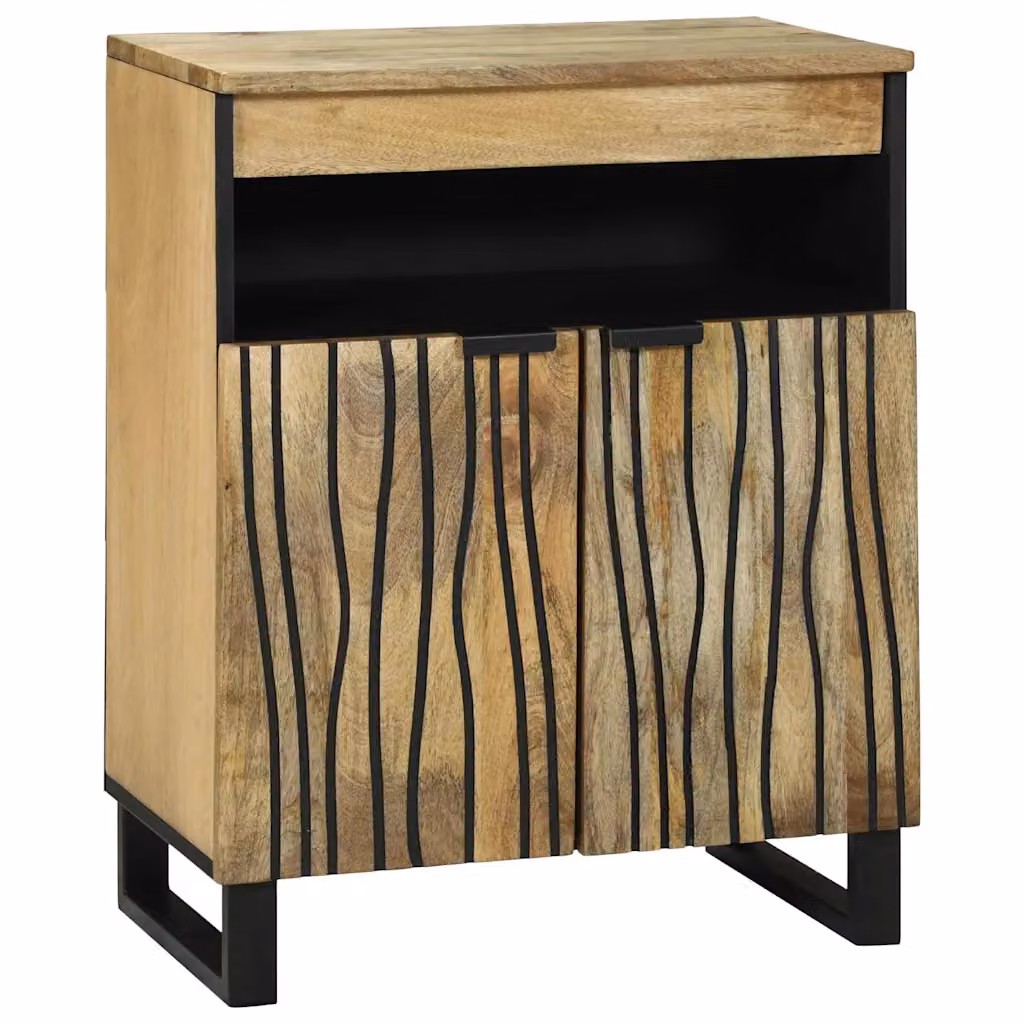 Credenza moderna vidaXL in legno massello di mango marrone L: 60 cm, P: 33 cm, H: 75 cm