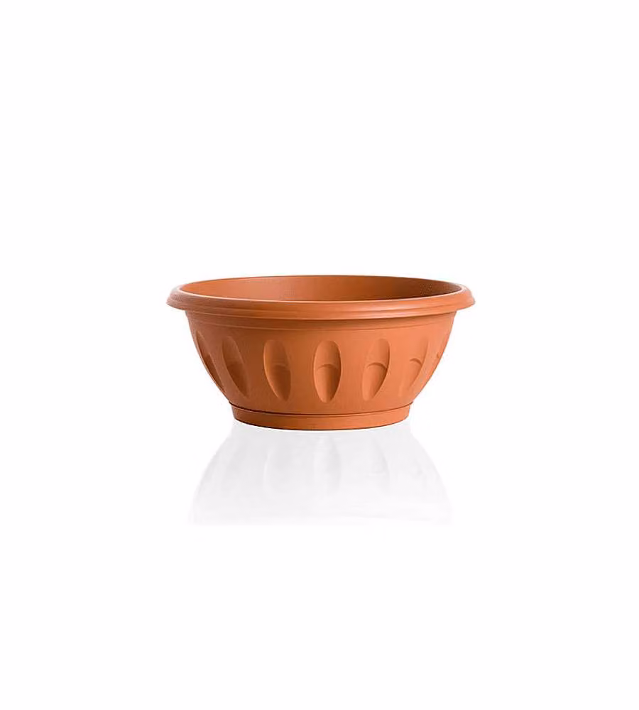 Bama Ciotola Alba con Sottovaso 35 cm Terracotta per Giardinaggio