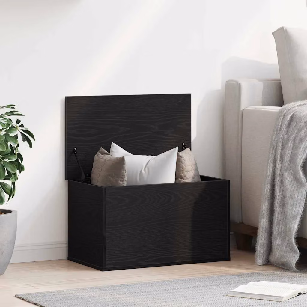 Scatola di stoccaggio vidaXL in MDF nero, L 60 x P 35 x H 35 cm