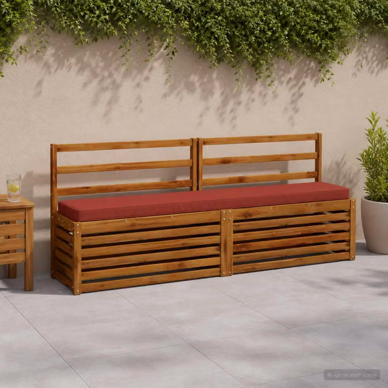 Cuscino per panchina vidaXL in poliestere rosso con rivestimento rimovibile e lavabile