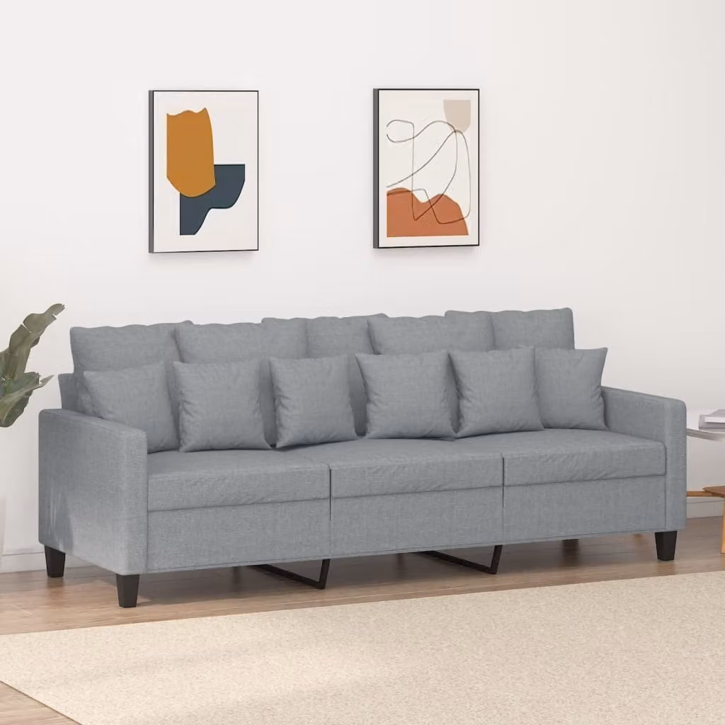 Maison Exclusive - Divano a 3 posti grigio chiaro 180 cm tessuto