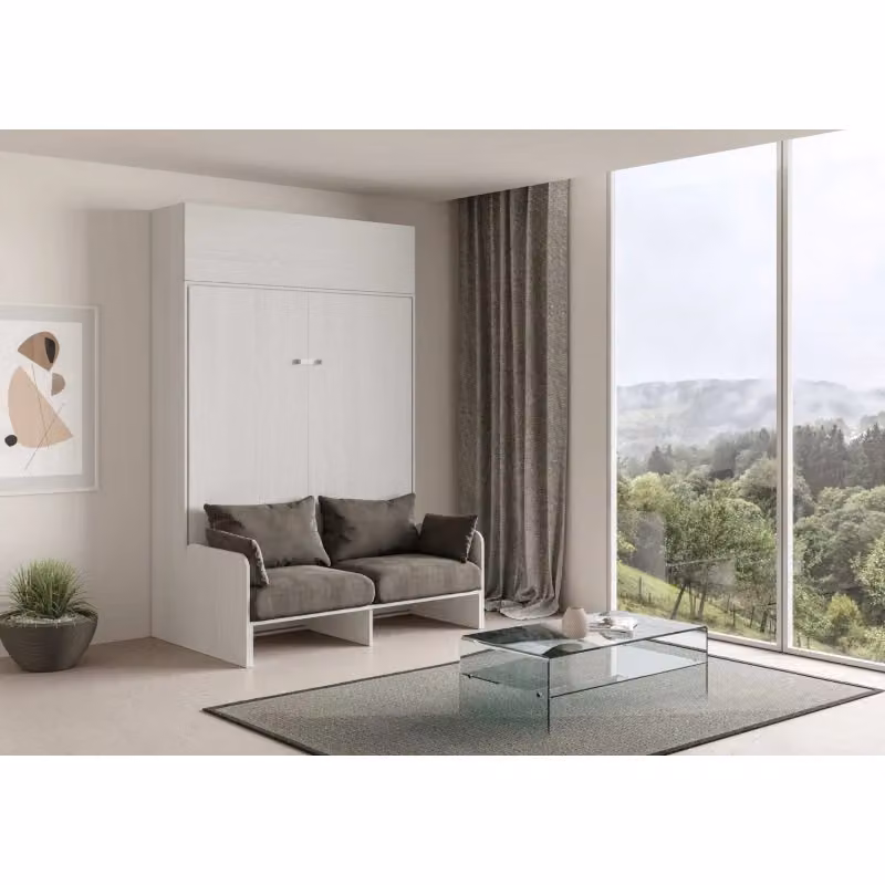 Letto a scomparsa verticale Itamoby Kentaro con sofà e pensile vasistas Bianco Frassino L/P/H: 250.5 x 105.2 x 173.6 cm – 2