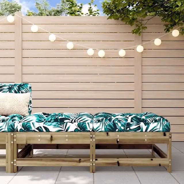 Sedia da giardino-Poggiapiedi Giardino con Cuscini 2pz Legno Impregnato di Pino 458539