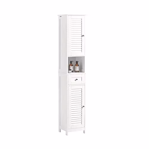 SoBuy Mobile Colonna Bagno Salvaspazio Bianco Armadio Alto