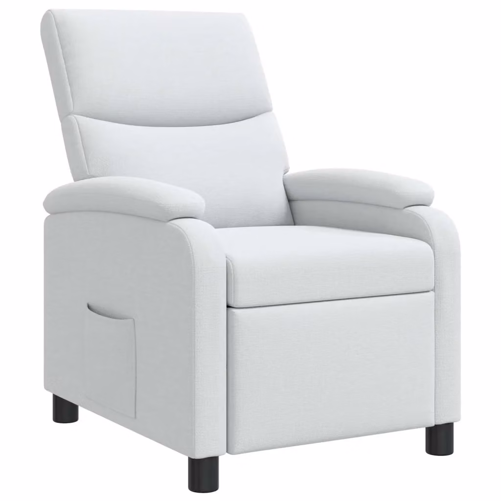 Poltrona reclinabile relax in tessuto bianco con braccioli e design moderno per soggiorno o ufficio – 2