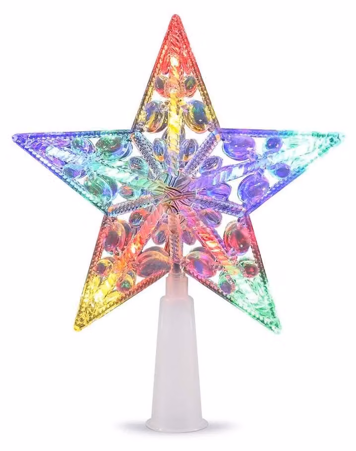 Catena luminosa con 3 batterie AA, a forma di stelle, 21 cm, colori RGBY