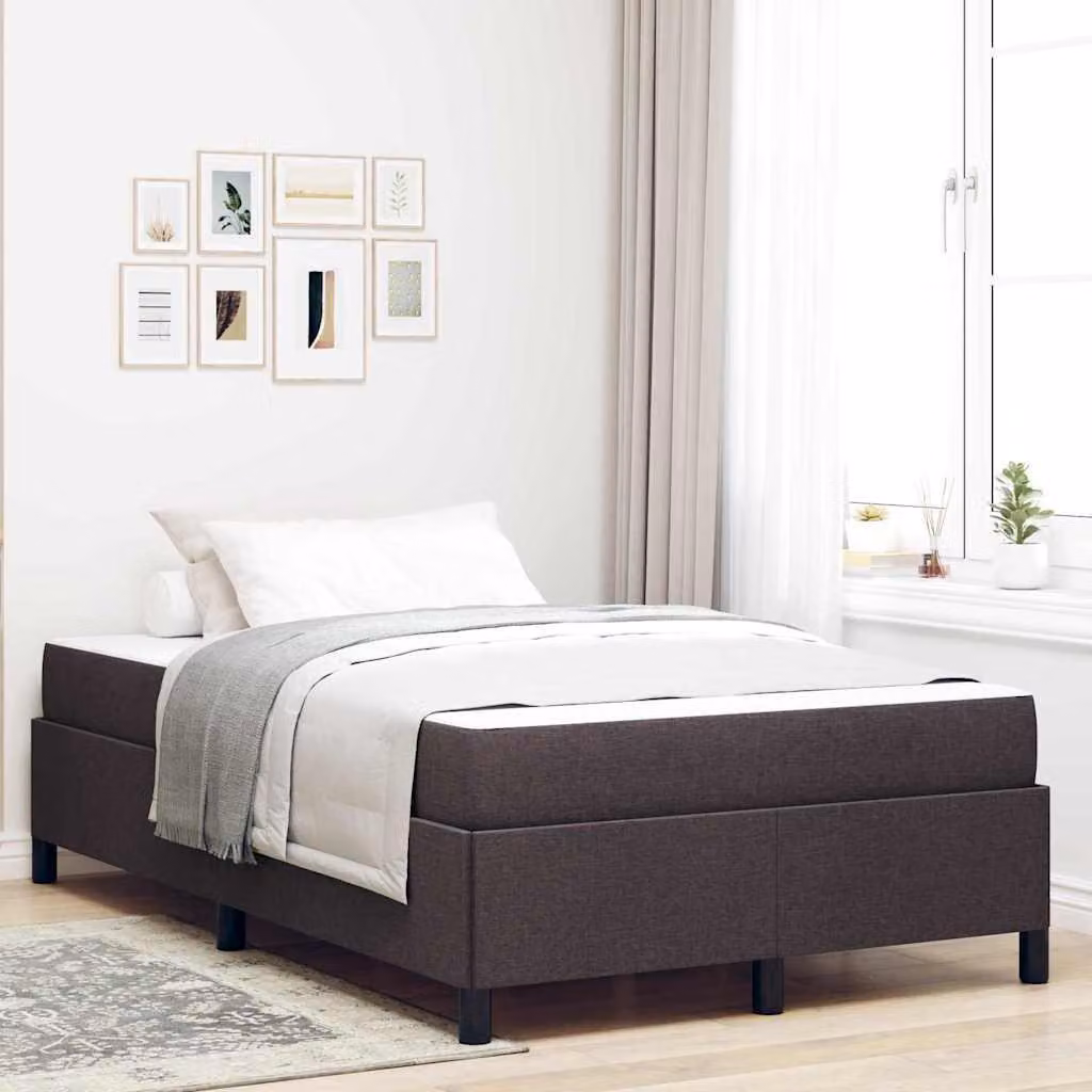 Maison Exclusive - Letto boxspring marrone scuro 120 x 200 cm tessuto