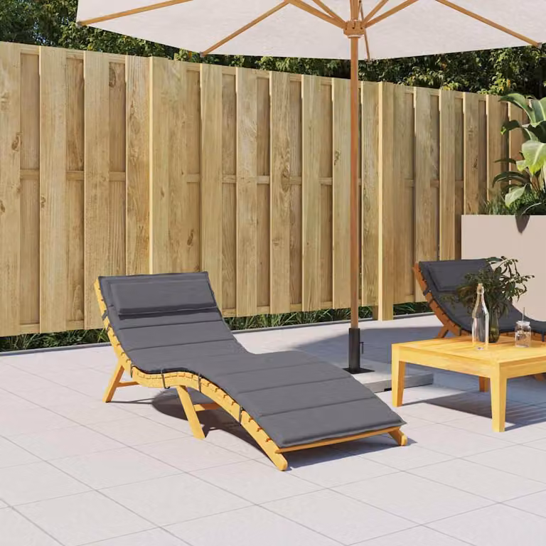 vidaXL Cuscino per Lettino Antracite in Tessuto Oxford e Schiuma, L 180 cm x P 56 cm x H 4 cm