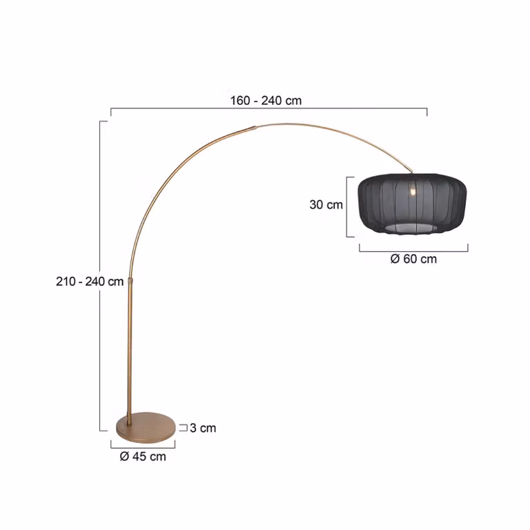 Steinhauer Lampada ad arco Sparkled Light, Bronzo / Ottone antico, Soggiorno / Sala da pranzo, Metallo, Moderno, Lampada da terra