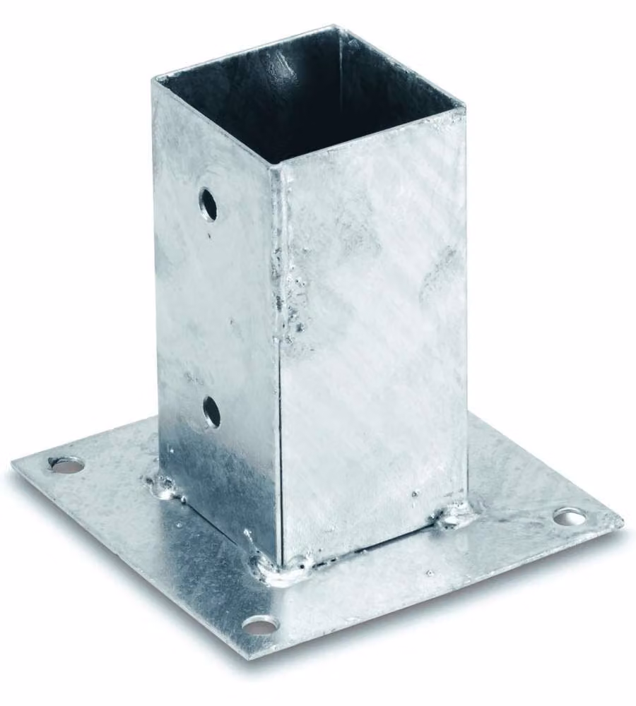 Alce Supporto Palo per Giardinaggio e Drenaggio, Set di 2 Pezzi, Colore Argento, 9x9 cm