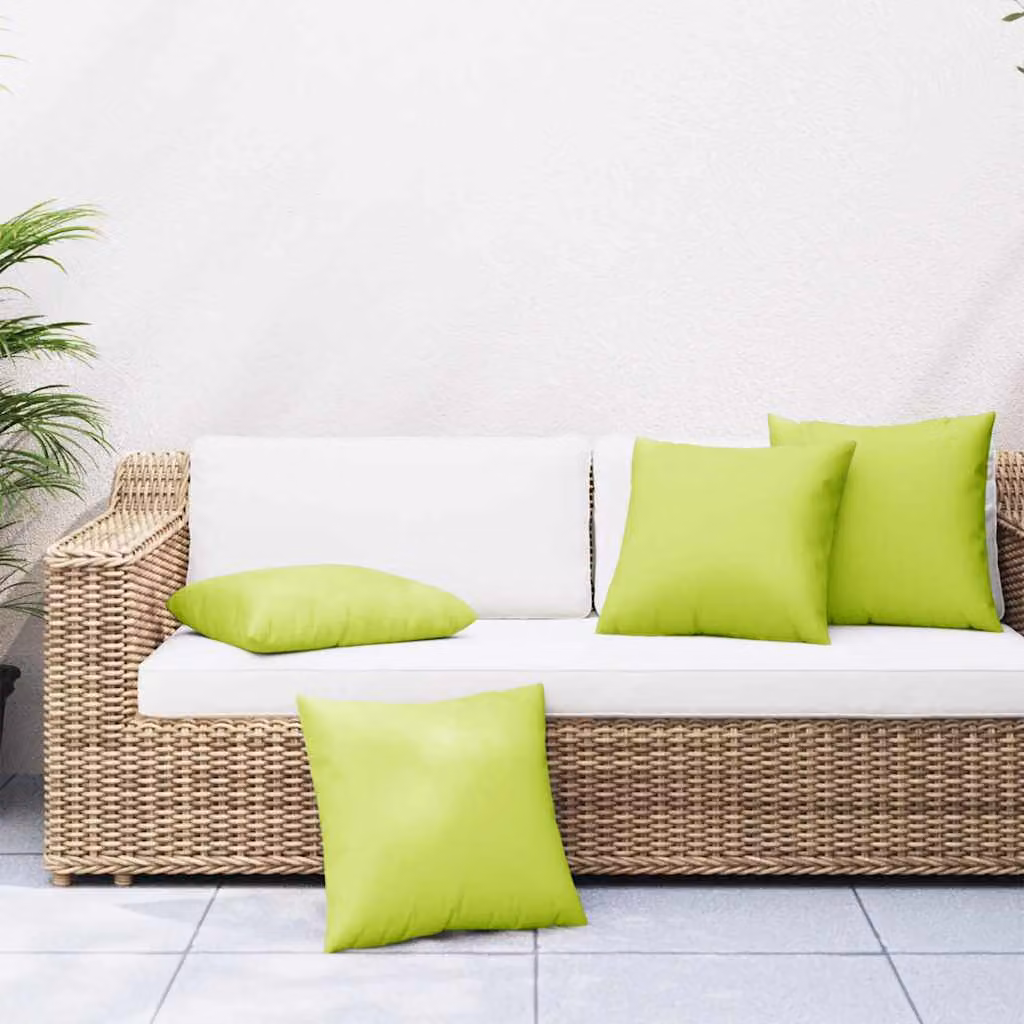 Set di 4 cuscini quadrati vidaXL in tessuto verde, L 60 cm x P 60 cm x H 60 cm, idrorepellenti e in poliestere