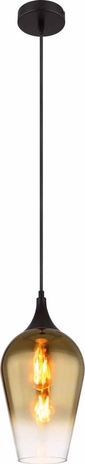 Globo Lighting lampada a sospensione in metallo nero opaco, 1x E27