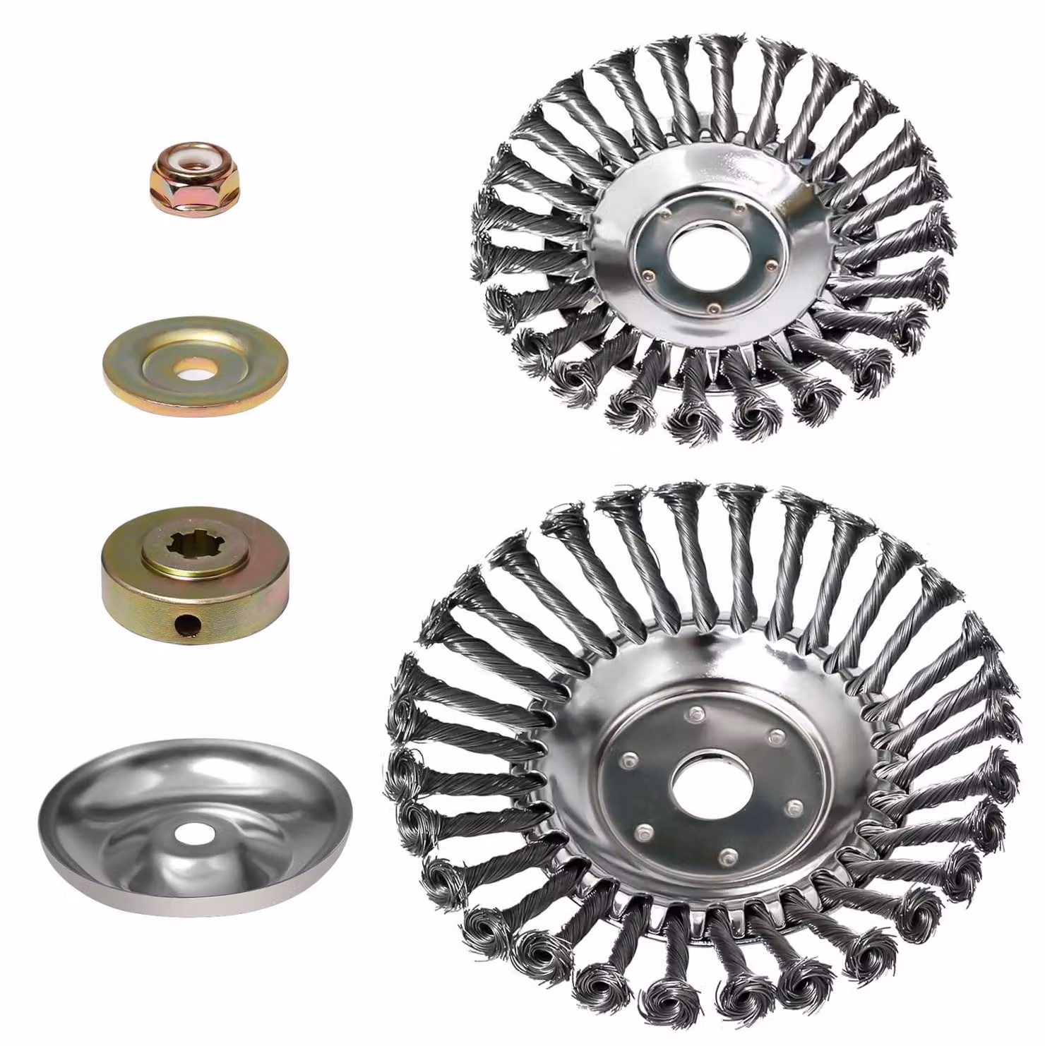 Spazzola per decespugliatore - Disco rotante - 20 cm e 15 cm - Set da 2 pezzi - Per giardino e prato