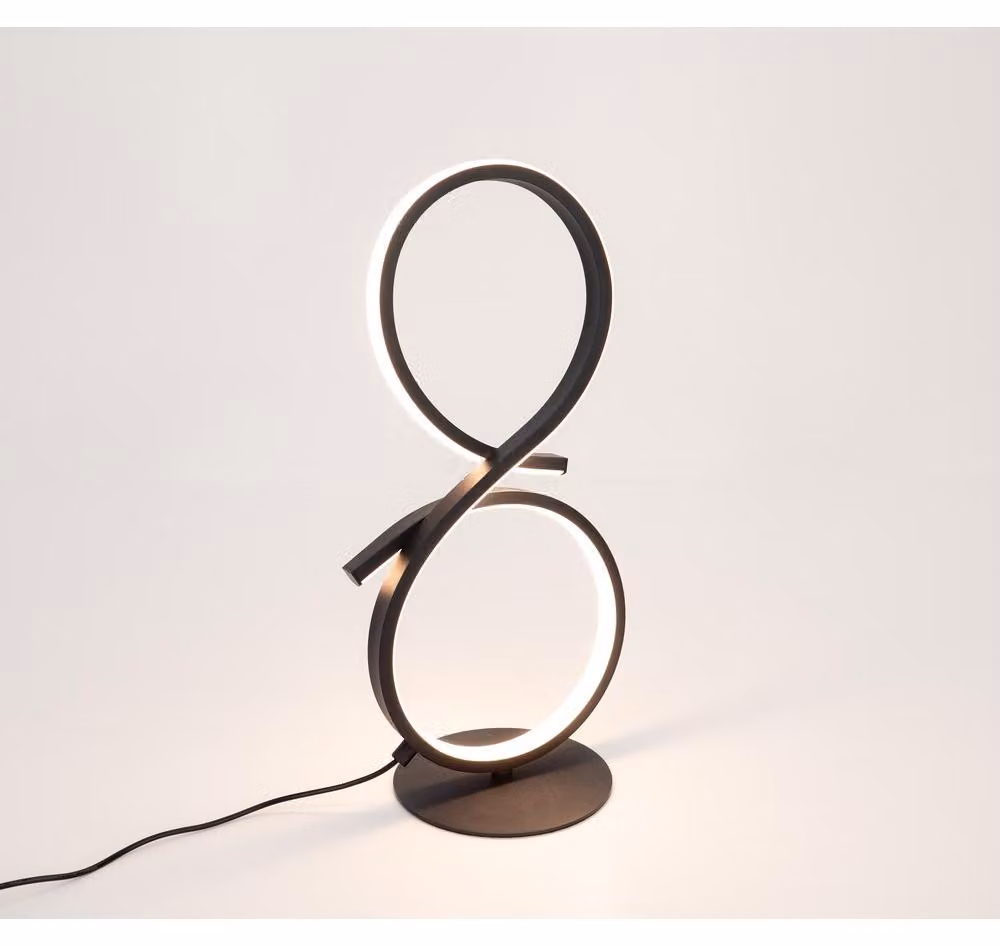 Lampada da tavolo a LED - Nero - 20,5 x 40,5 cm - Metallo - Plastica