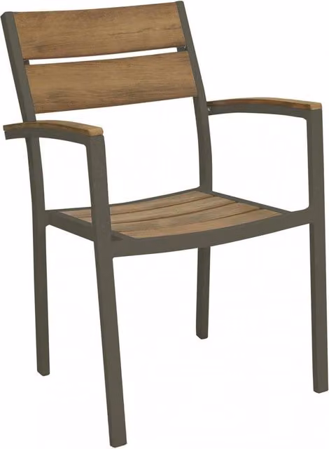 Poltrona Cayman GIORDANOSHOP in alluminio color beige per giardino, L: 56 cm, P: 58 cm, H: 85 cm