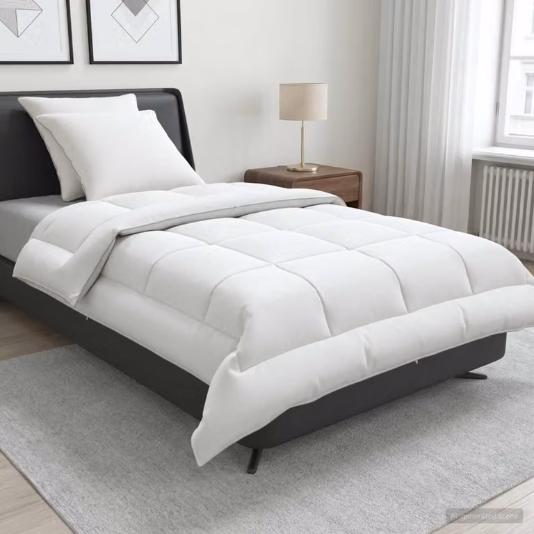 Set di piumone e cuscini 3 pz vidaXL in lana e microfibra bianco per estate L: 135 cm, P: 220 cm