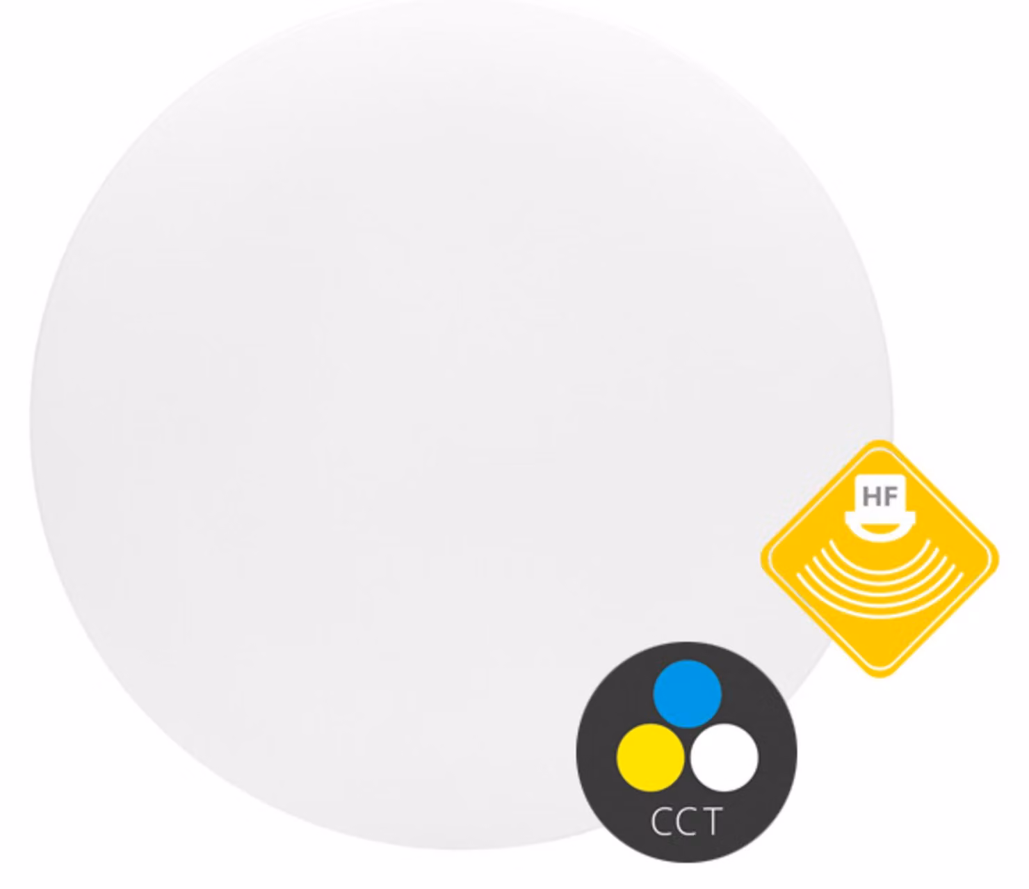 Plafoniera a LED Ecolite, rotonda, con sensore di movimento, 12 W, 980 lm, temperatura di colore, grado di protezione IP44, bianca, WCLR-HF/12W/CCT