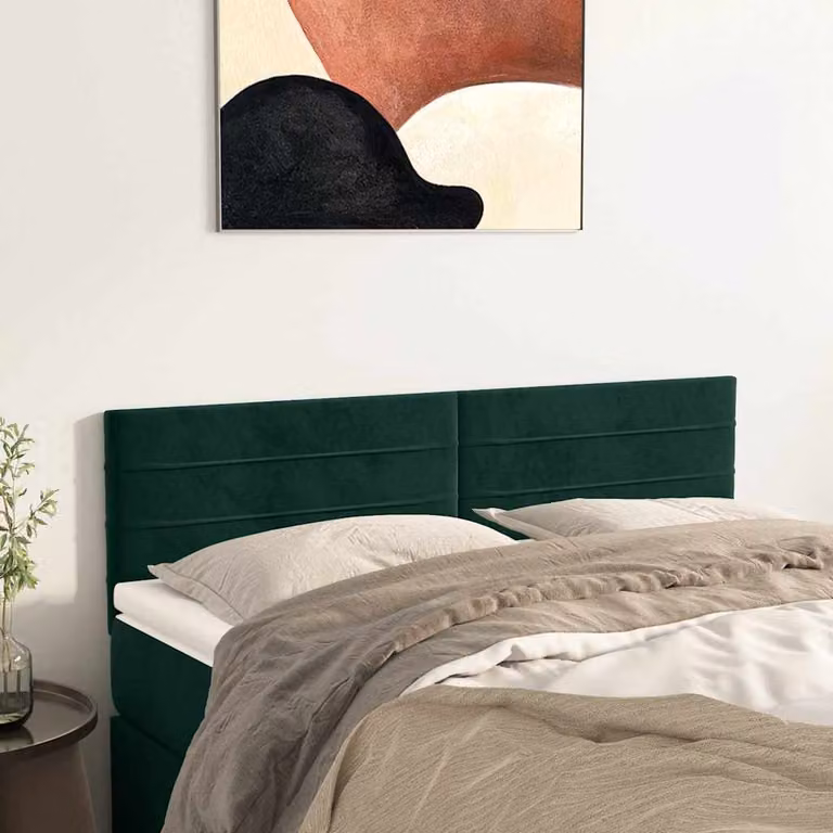 Testiera per letto vidaXL in velluto verde scuro L: 144 cm, P: 5 cm, H: 78-88 cm