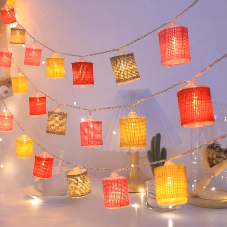 Catena luminosa LED retrò, 2 metri, alimentata a batteria, decorazione vintage