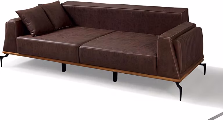 Brauner Leder 3-Sitzer Designer Sitmöbel Wohnimmer Dreisitzer Luxus Möbel