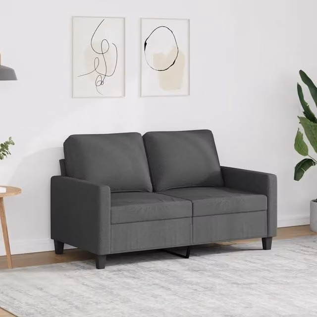 Divano a 2 posti moderno VIDAXL in tessuto grigio con struttura in metallo per il tuo soggiorno L: 138 cm, P: 80 cm, H: 77 cm