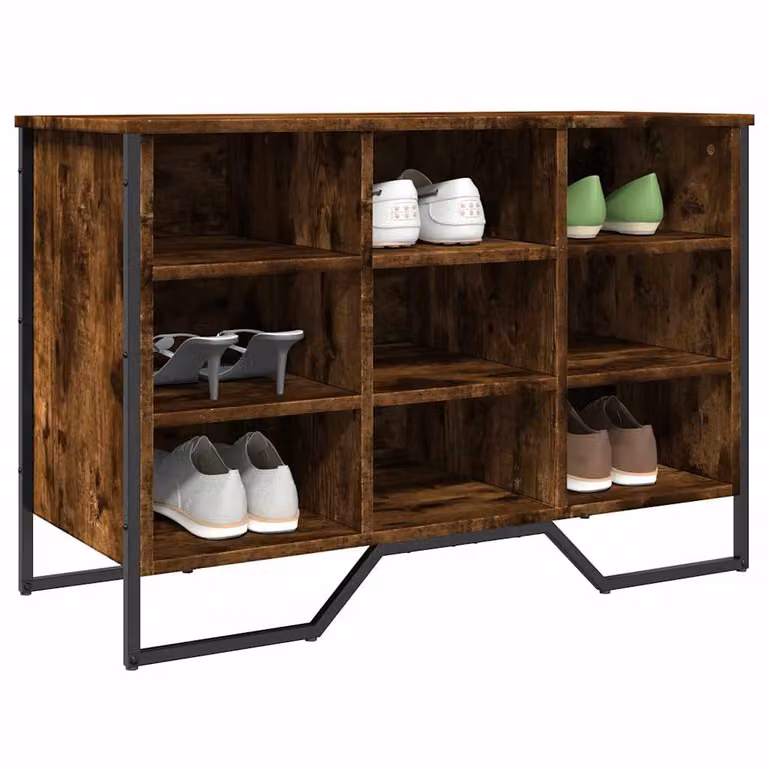 Scarpiera vidaXL in stile industriale, colore marrone, L 90 cm x P 38 cm x H 61,5 cm