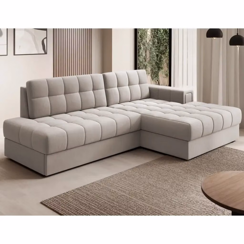 Divano ad angolo convertibile CUBITO MEUBLORAMA beige con funzione letto e contenitore L/P/H: 240 x 104 x 82 cm – 2