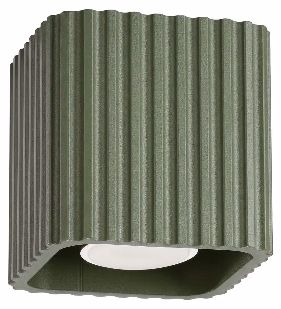 Plafoniera RIFF 1 verde oliva GU10 1xGU10 10W alluminio 10x10x10cm Sollux Lighting