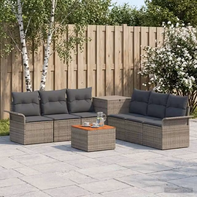 Set di divani 8 pz Grigio e Grigio Scuro 55 x 55 x 37 cm 3448010
