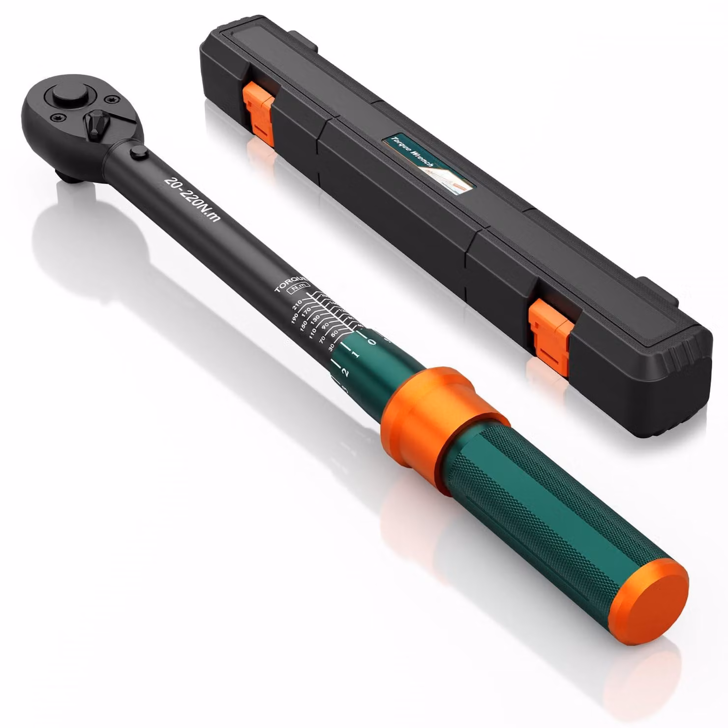 Chiave dinamometrica 1/2 pollice - 20-220 Nm - Cricchetto reversibile con 72 denti - Scatto acustico
