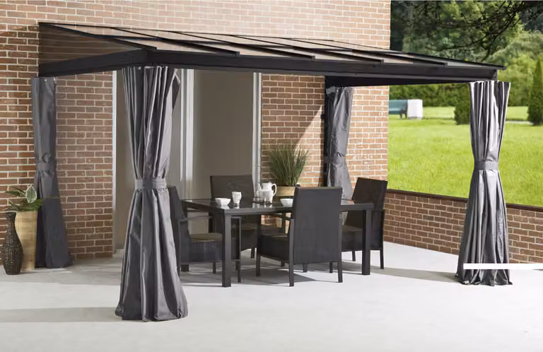 Tetto a terrazza Sojag St. Barth incl. supporti per la neve, zanzariera e tenda 424x296 cm antracite