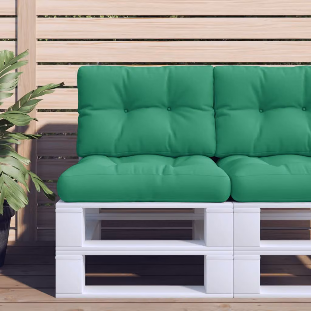 Set di 2 cuscini per pallet vidaXL verdi in poliestere idrorepellenti e resistenti ai raggi UV