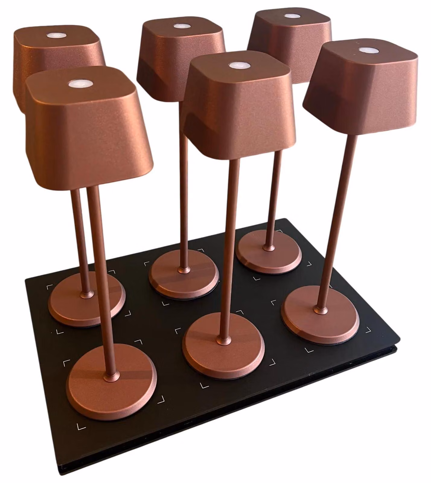 Warmpi Caro Ruby lampada da tavolo LED senza fili per ristoranti, set da 6 con stazione di ricarica
