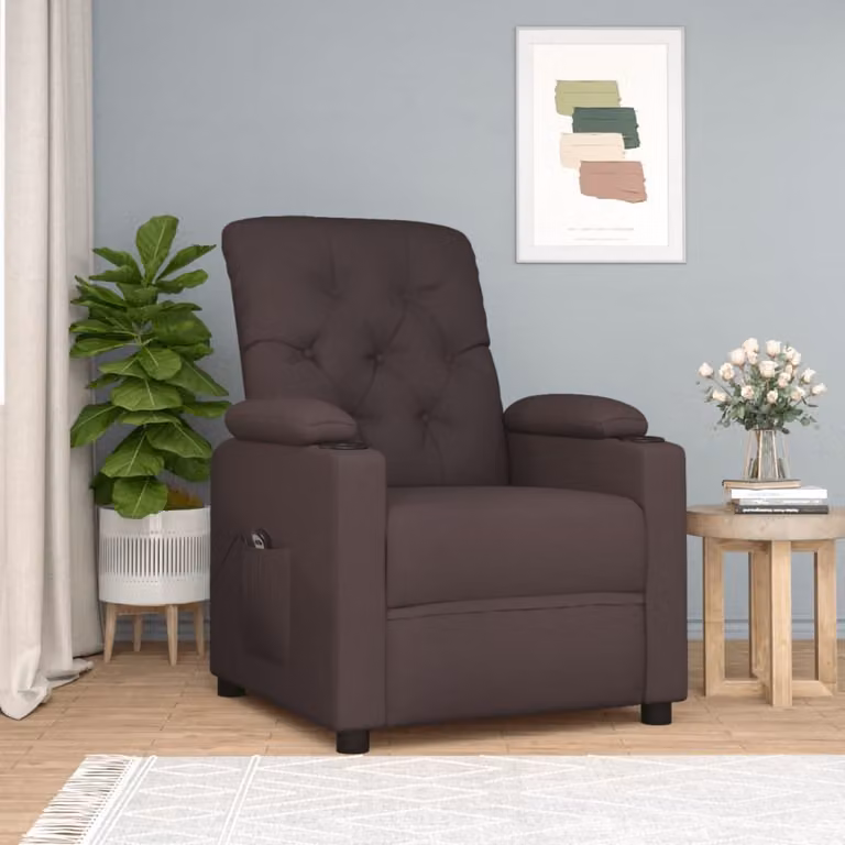 Maison Exclusive - Poltrona relax elettrica marrone scuro in tessuto