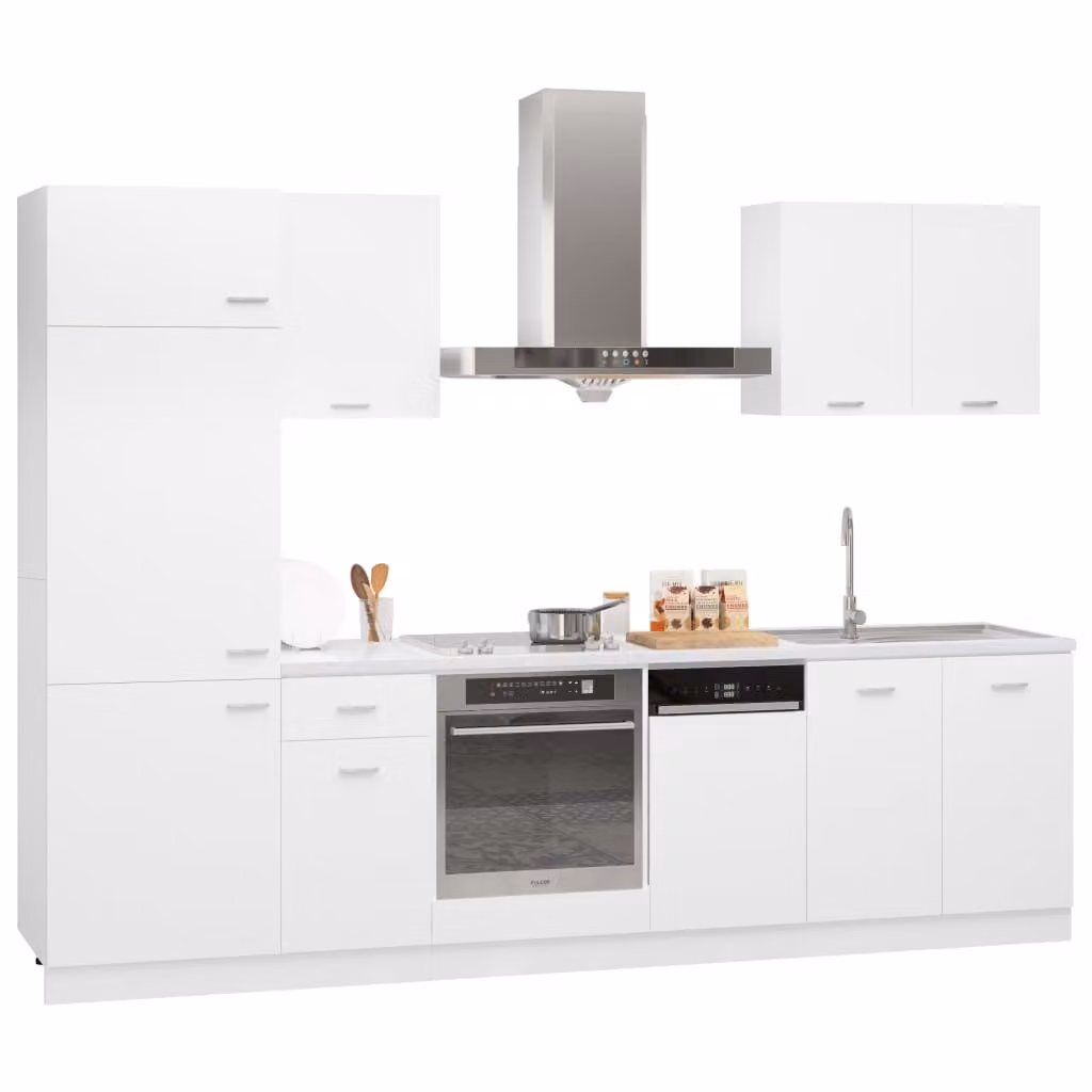 Set Armadi da Cucina 7 pz Lyon Bianco in Truciolato