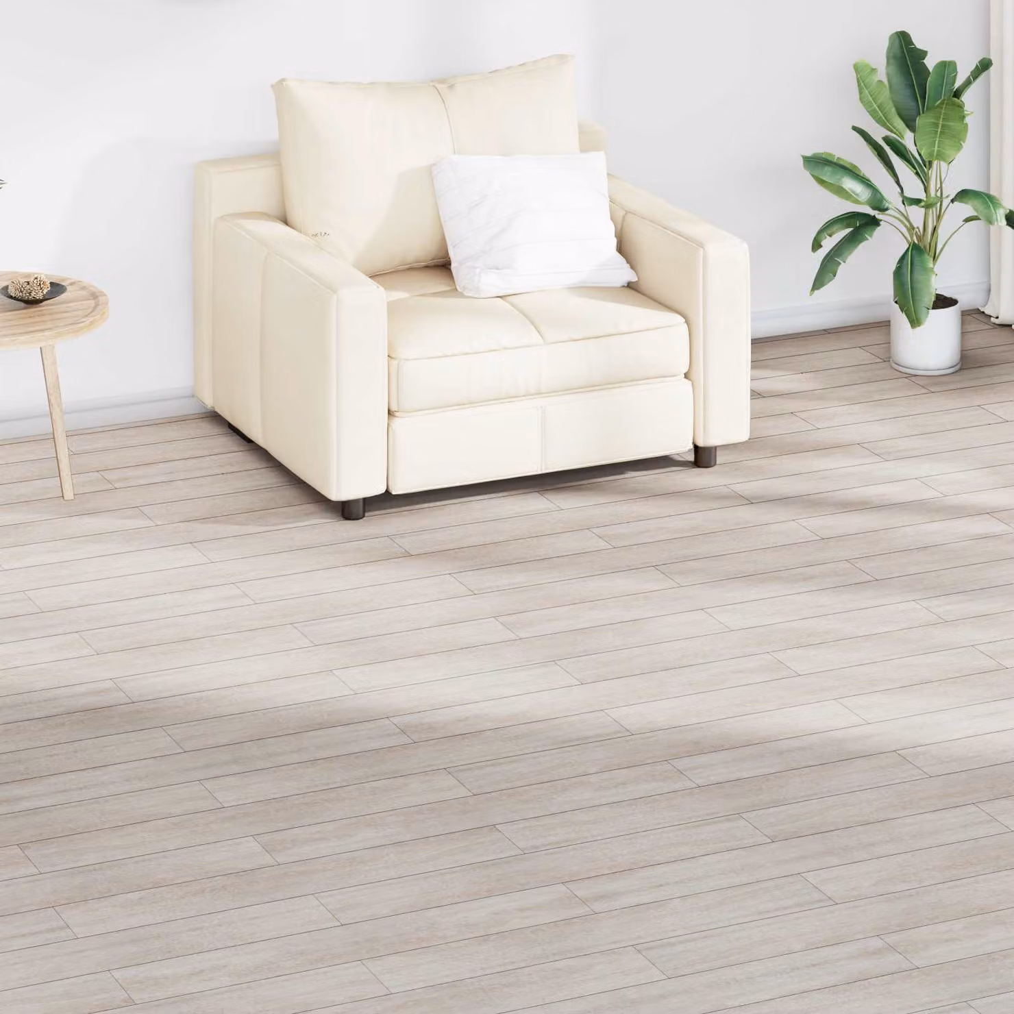 Pavimento in PVC effetto legno bianco rovere vidaXL, 18 pezzi, 2,51 m²