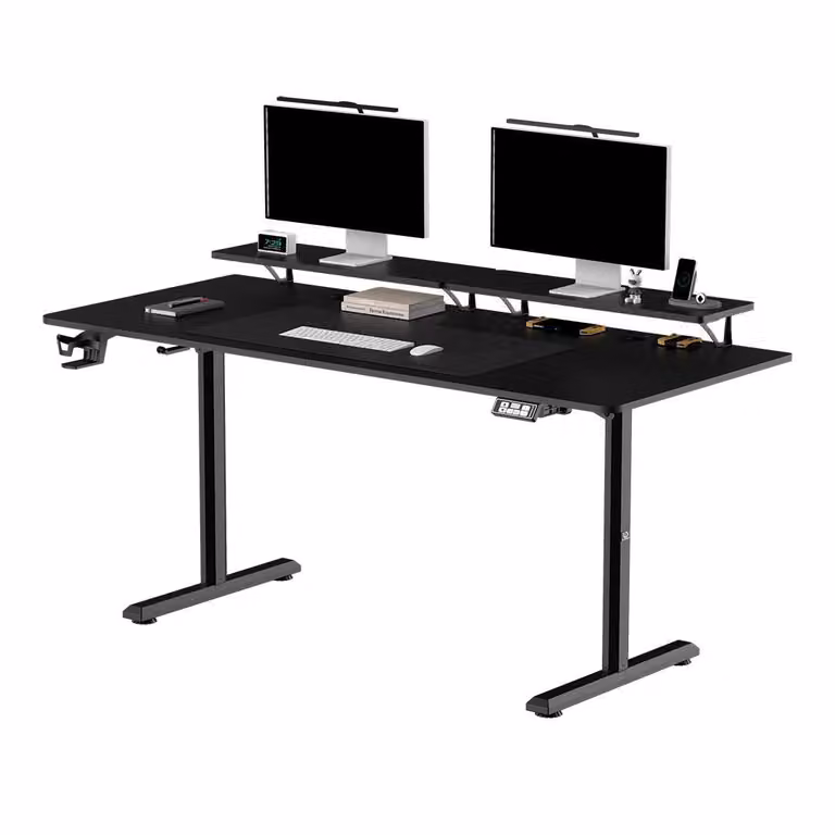 ULTRADESK Scrivania elettrica HIGHLANDER XXL 160 × 70 cm nera