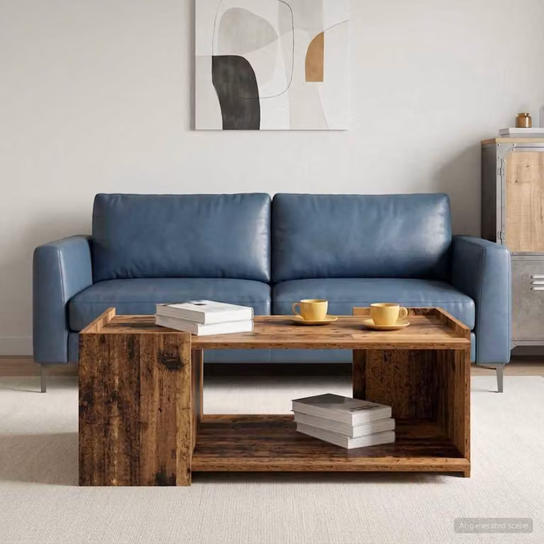 vidaXL Tavolino da salotto moderno in legno marrone L/P/H: 90 x 60 x 33 cm