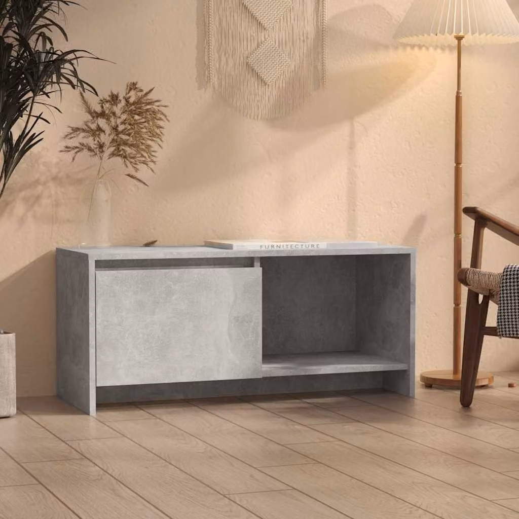 Mobile TV vidaXL moderno in grigio cemento con vani porta media L/P/H: 90 x 35 x 40 cm