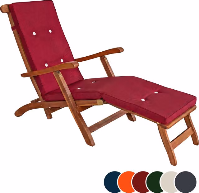 Materassino per sdraio rosso in poliestere idrorepellente con tecnologia Detex® L: 184,5 cm, P: 43 cm